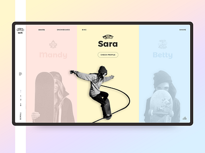 Extreme girls - hover concept concept design extreme girl main skateboard sport ui ux web