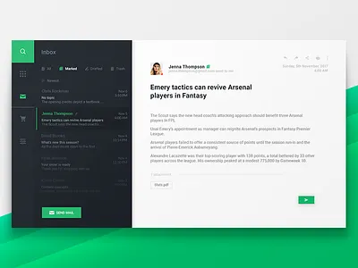 Inbox app dashboard email inbox interface mail message