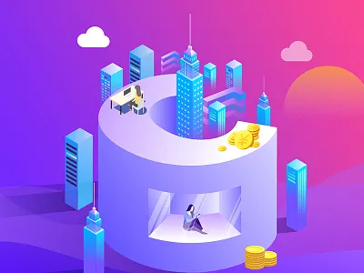 isometric letter C illustration c illustration isometric letter