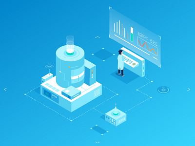 Control & Automation digital engineer illustration iot isometric tech tracking vector