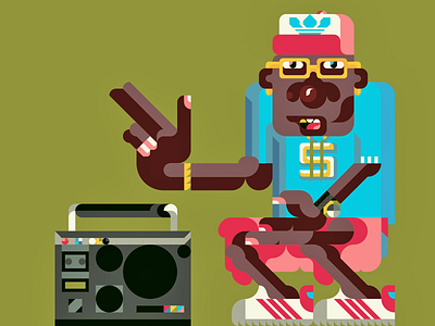 Yo yo nigga! adidas funny hip hop illustration music nigga original sticker