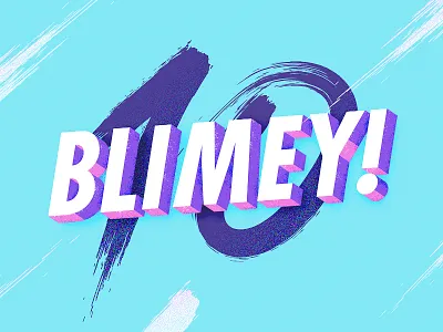 10 Years in Buiness 10 3d bright texture typography