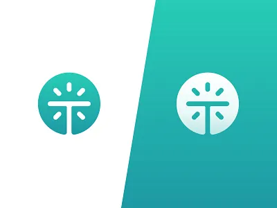 T clean gradient letter light logo mark medical modern plus simple t type