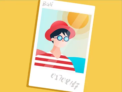 Vacation Photo Illustration 2d design flat illustration