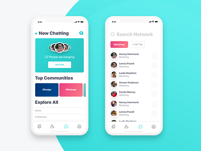 Community Chat and Contact Directory app application chat design friends ios iphone los angeles mobile travel ui ux