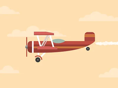 Plane clouds cockpit flight fly icon illustration illustrator pilot plane propeller transport vector
