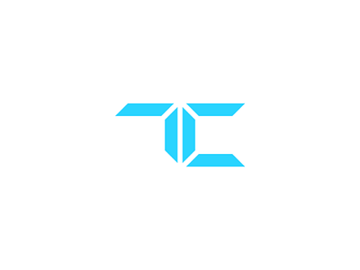 TC blue cyan digital flat initial inkscape logo monogram segment tc tech tecnology