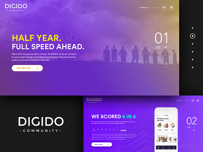 DIGIDO mobile app one page website uiux web