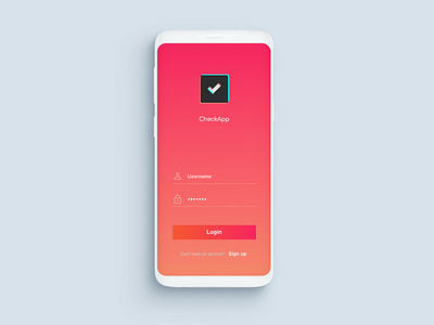 App Login Screen app bright calm contrast form joyful login orange pink relaxing vibrant