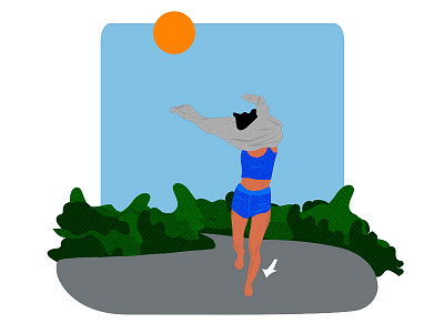 Hello dribbble! everyday girl nature run sport sun sweater