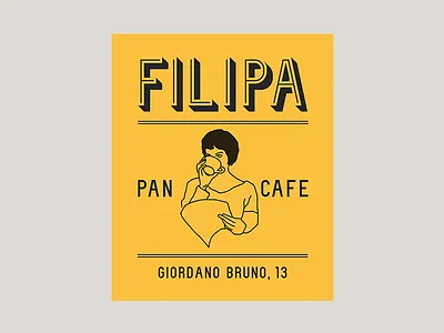 Filipa pan y cafe bakery brand bread cafe coffee food illustration pan