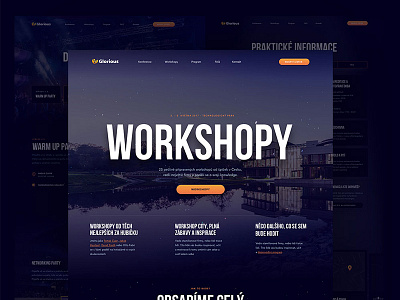 Glorious - Workshops blue conference dark gradient web webdesign website workshop