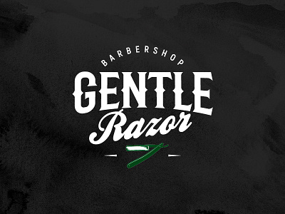 Gentle Razor Barbershop logo barber barbershop gentle heraldic logo logotype razor