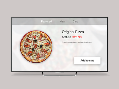 Daily UI #25 TV App appletv dailyui dailyui25 pizza tvos ui