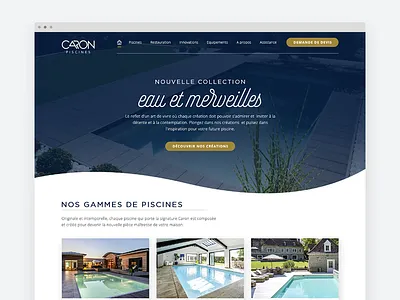 Redesign d'un site de piscine haut de gamme graphic uidesign uxdesign website