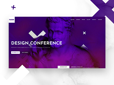 Flicker art conference creative elementor header ps purple statue x