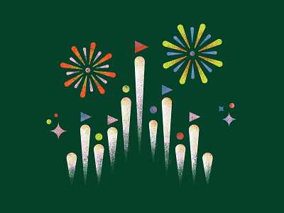 magic 2 castle disney fireworks illustration paint texture