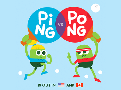 Ping VS Pong beans book character editorial fun funny minimal ping pong sport vegetables vintage