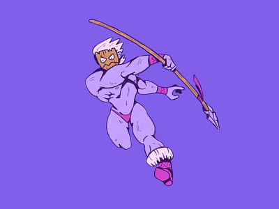 Savage art boots character concept fur lunge mask quest spear tribal wild