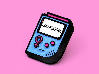 Game Girl Pin deluxe enamel game gameboy illustration nintendo pin show super team