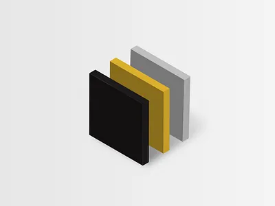 Abstract isometric data visualisation black data grey isometric shadow shapes squares visualisation yellow