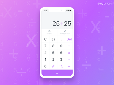 Calculator Design - #004 art calculator challenge daily design flat identity inspiration interface purple ui