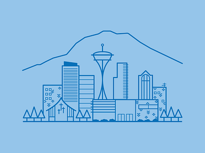 Northwest University Poster Concept blue icon lines moonlike northwest pacific poster seattle university