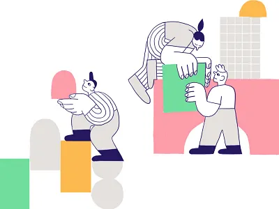 Build with Intercom blocks building colors developers illustration intercom stripes