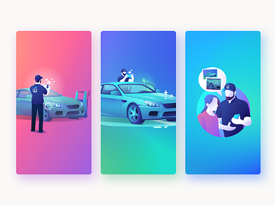 Onboarding tutorial app auto car clean mobile on boarding onboarding tutorial user wash washing