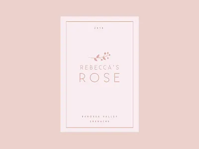 Rebecca's Rose Wine Label classic classy elegant feminine floral minimal pink pretty rose wine