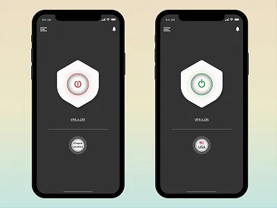 Simple VPN UI app illustration ios iphone x mobile ui ux vpn
