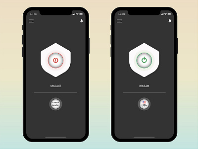 Simple VPN UI app illustration ios iphone x mobile ui ux vpn