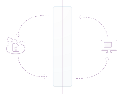 Database Synchronization Illustration arrows icons purple