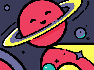 Planet bits illustration line art planet space vector