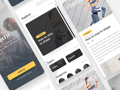 GetFit - Fitness App app fitness gym interface mobile post social ui user
