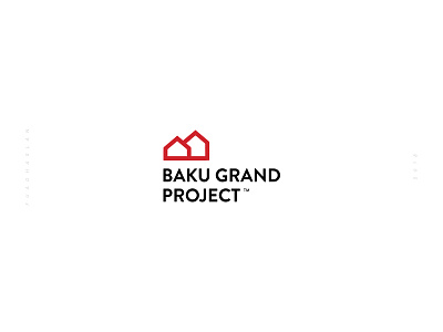 Baku Grand Project b b logo baku branding grand identity project real estate red