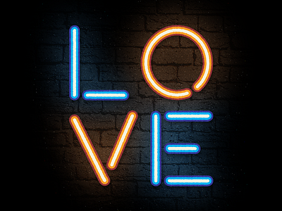 LOVE brick glow light love neon