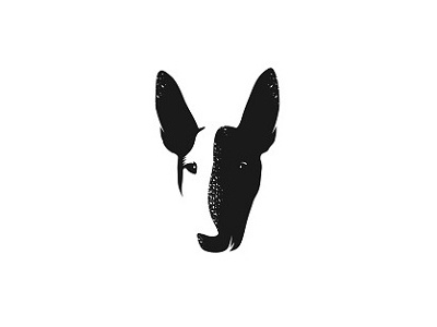 Bull Terrier animal black bull bullterrier dog illustration love negative puppy space terrier