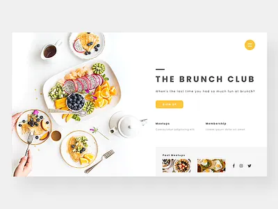The Brunch Club brunch flat food landing page landing screen minimalism photography ui unsplash ux webdesign website