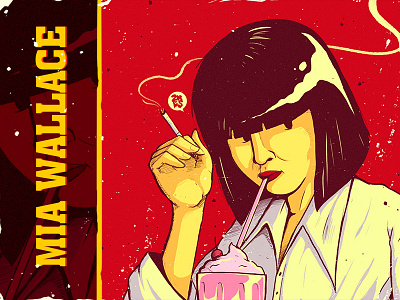 M. Wallace • No Pulp design fan art flim illustration movies pulp fiction character tarantino