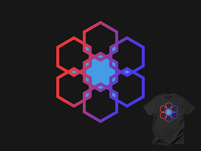 Hex Flower geometric gradient hexagon minimal simple