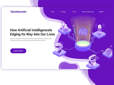 technology_web design illustration ai brain illustration robot voice web webdesign