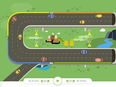 Traffic simulator - on road art car design illustration simulation traffic