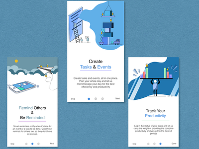 Task/Event Planning App illustrations mobile design ui ux