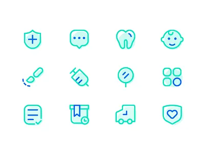 fish＋health app Health related icons app design health icon illustrator ui vector