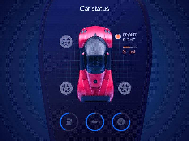 Animated Digital Car Key Interface Design 3d animation business car dark interface digital experiment experimental futuristic gif key motion product product design smooth transition transitions usability ux ui zajno