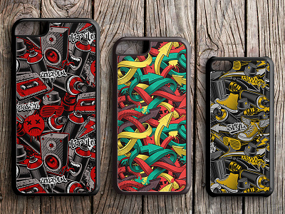 Seamless backgrounds with graffiti art design doodle graffiti pattern seamless background vector