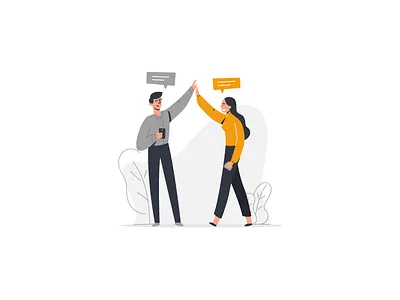 High Five characters high five illustration people