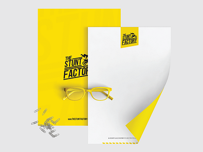THE STUNT FACTORY branding cinema crash danger factory film making identity jump logo motorcycle stunt