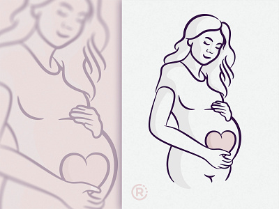 Just a baby post... baby caricature feminine feminist life line art pregnant woman